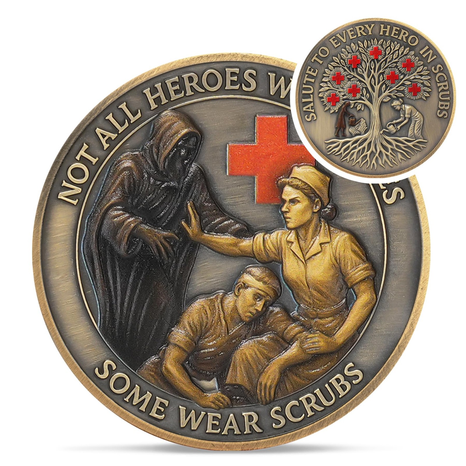 Not All Heroes Wear Capes Coin First Responder Scrubs Nurse Collectable 1-pc
