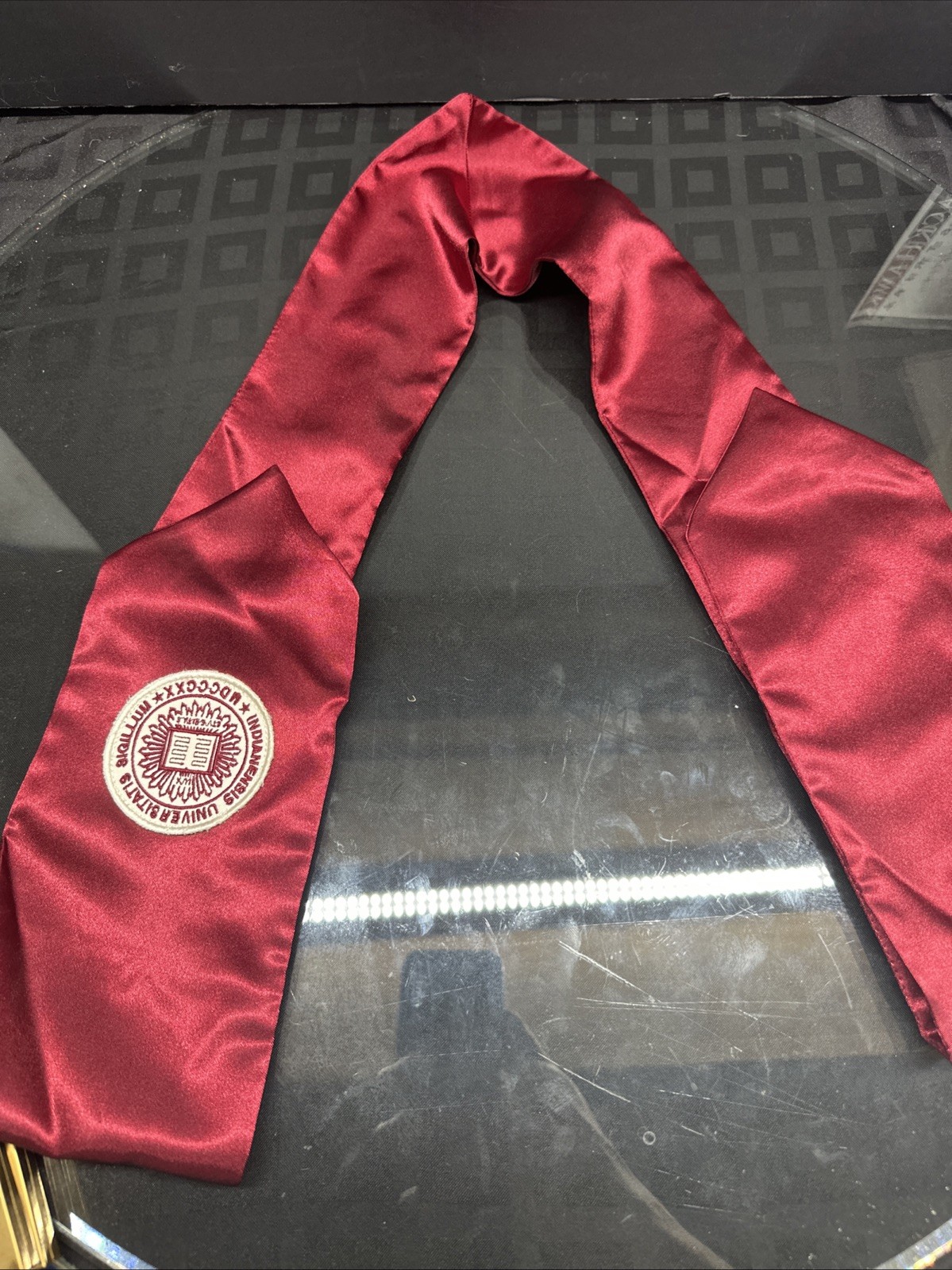 Vintage 1950’s Indiana University Graduation Stole Cream Crimson Hoosiers