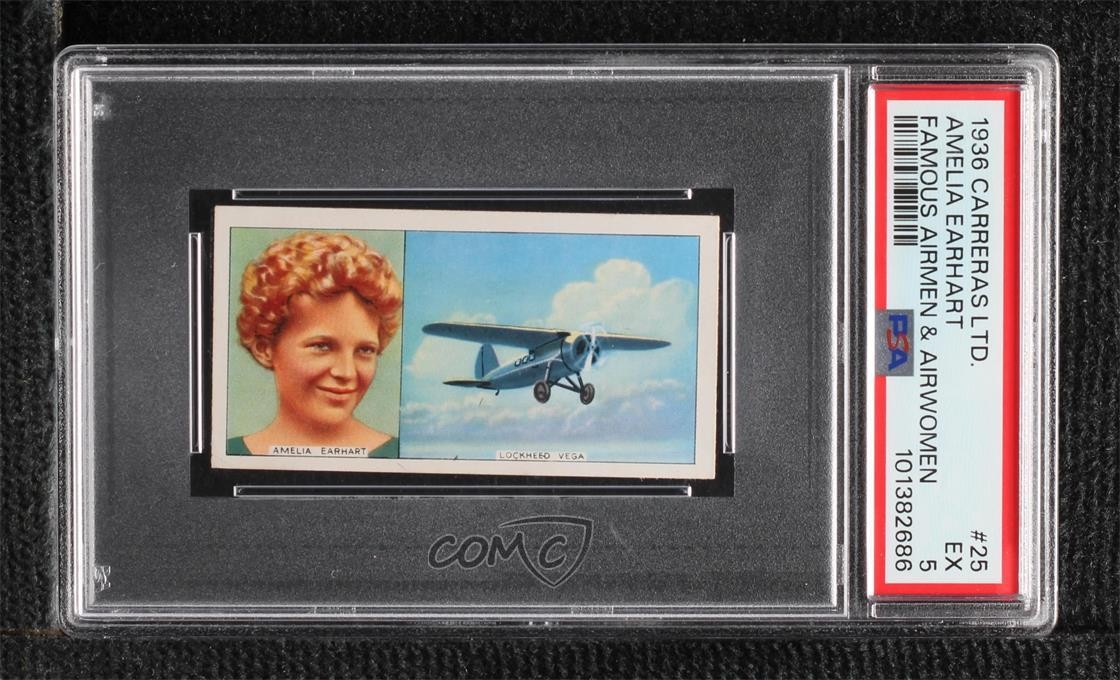 1936 Carreras Famous Airmen & Airwomen Tobacco Amelia Earhart #25 PSA 5 7ut