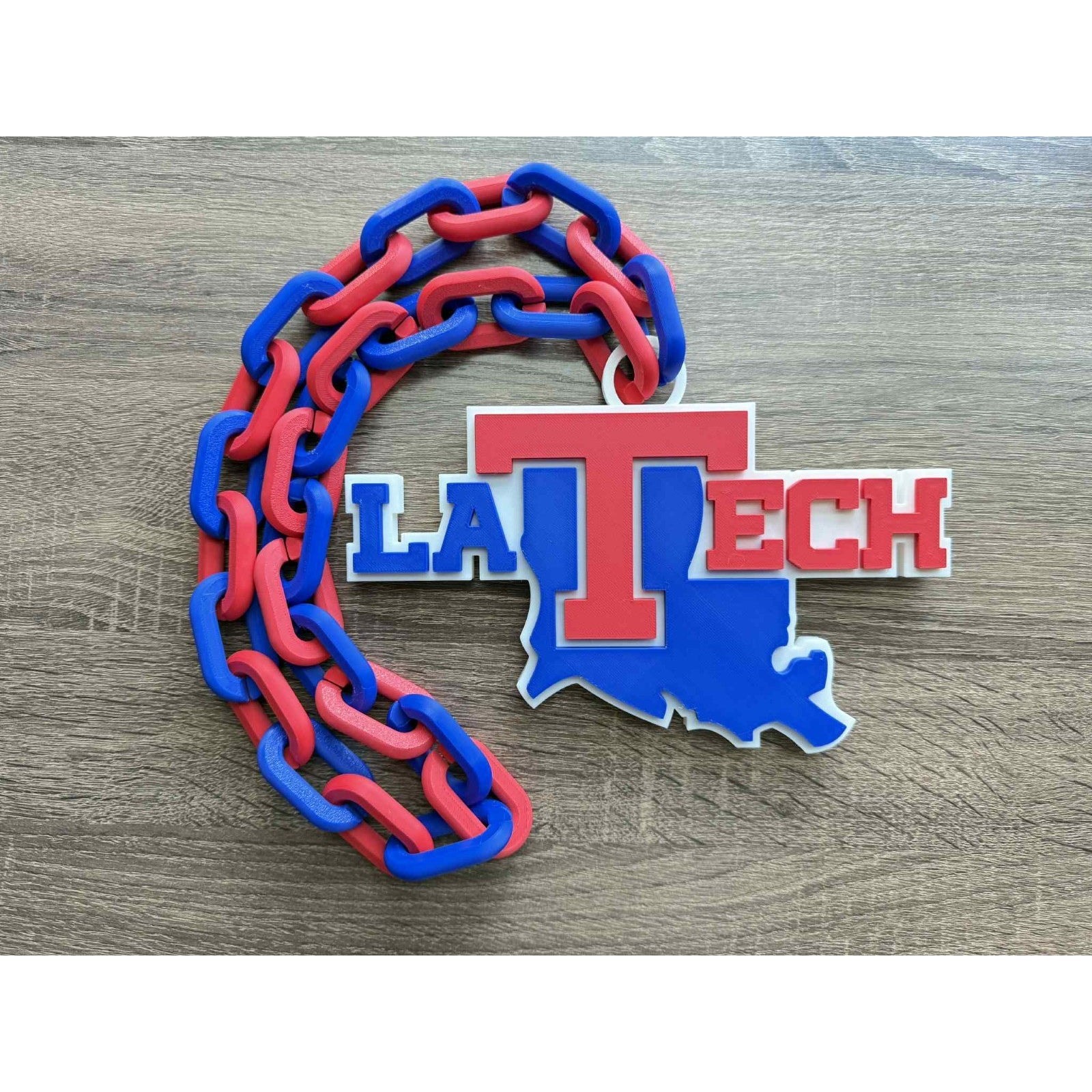 Louisiana Tech Bulldogs Logo Oversized Necklace, Pendant Chain