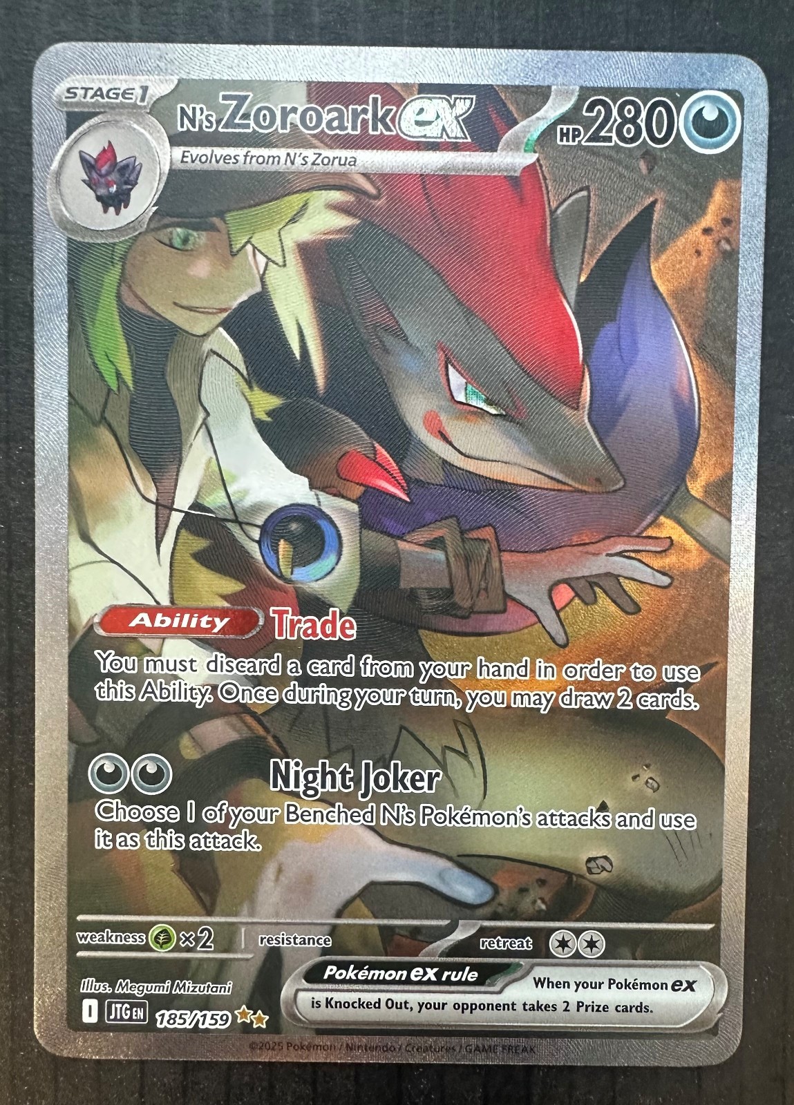 N’s Zoroark ex 185/159 SIR Pokémon Journey Together Special Illustration Rare NM