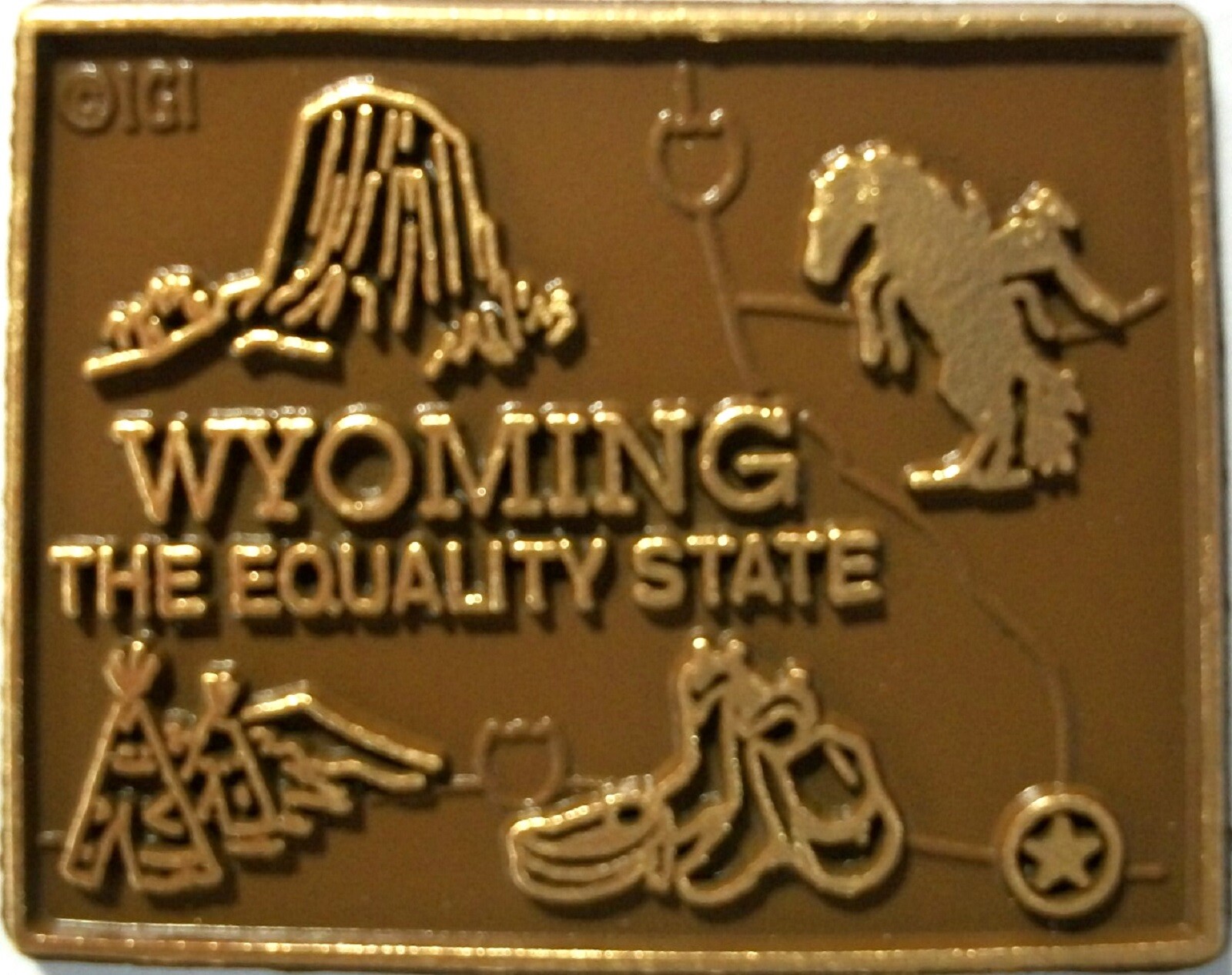 Wyoming the Equality State Map Fridge Magnet