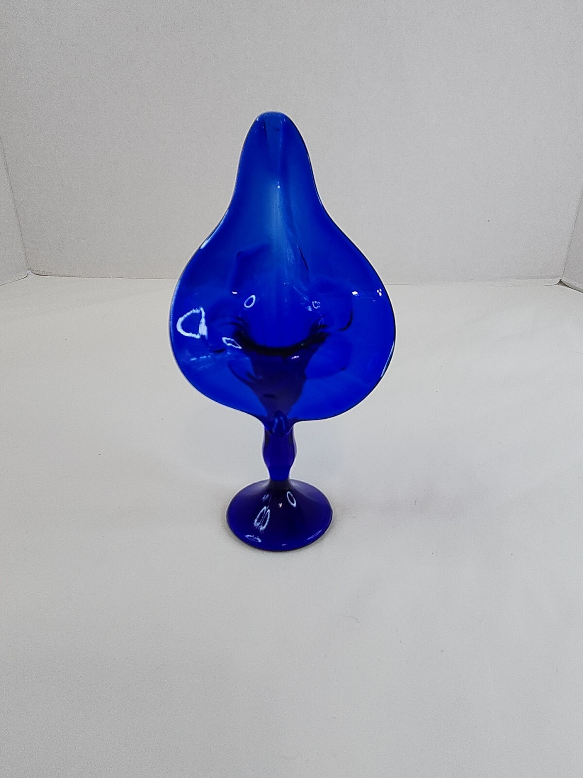 Cobalt Blue Art Glass Jack in the Pulpit VASE - 6.5