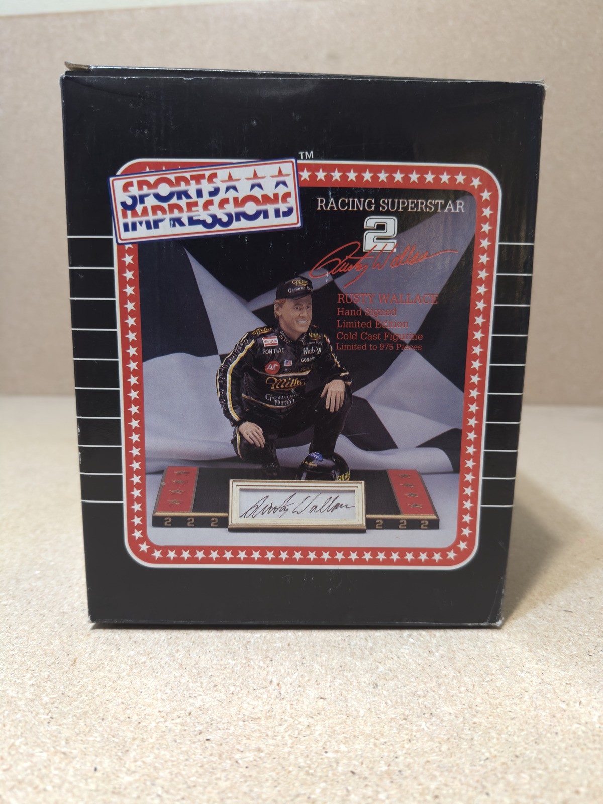 1994 Rusty Wallace Signed Sports Impressions NASCAR Figurine #740/975 COA