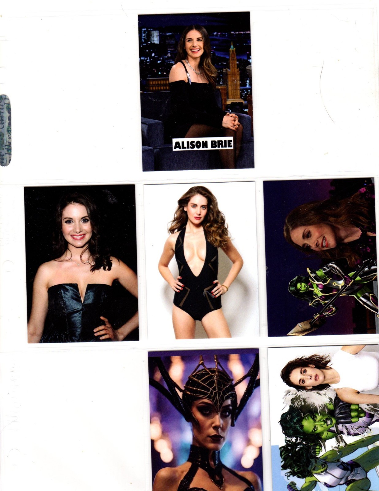 ALISON BRIE     CUSTOM   NOVELTY  TRADING CARD 6 CARDS  SET