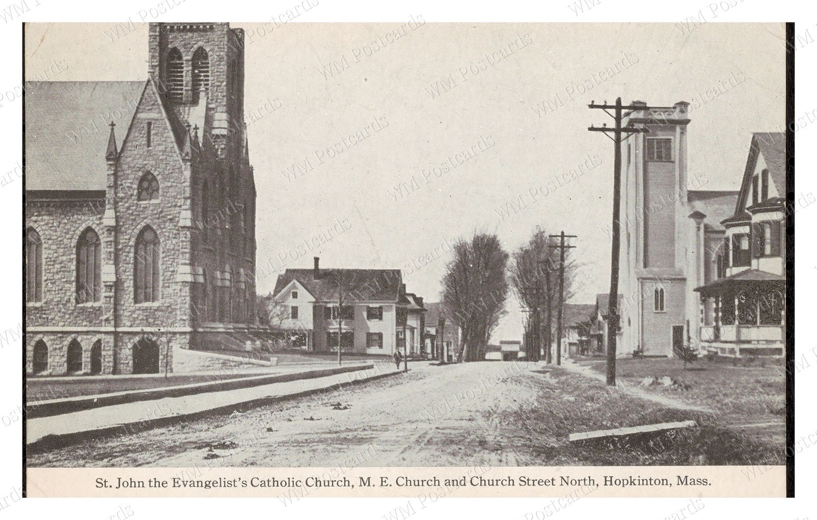 Hopkinton Massachusetts 1900 St. John\'s Methodist Churches Standard Postcard Hopkinton Massachusetts 1900 St. John\'s Methodist Churches Standard Postcard
