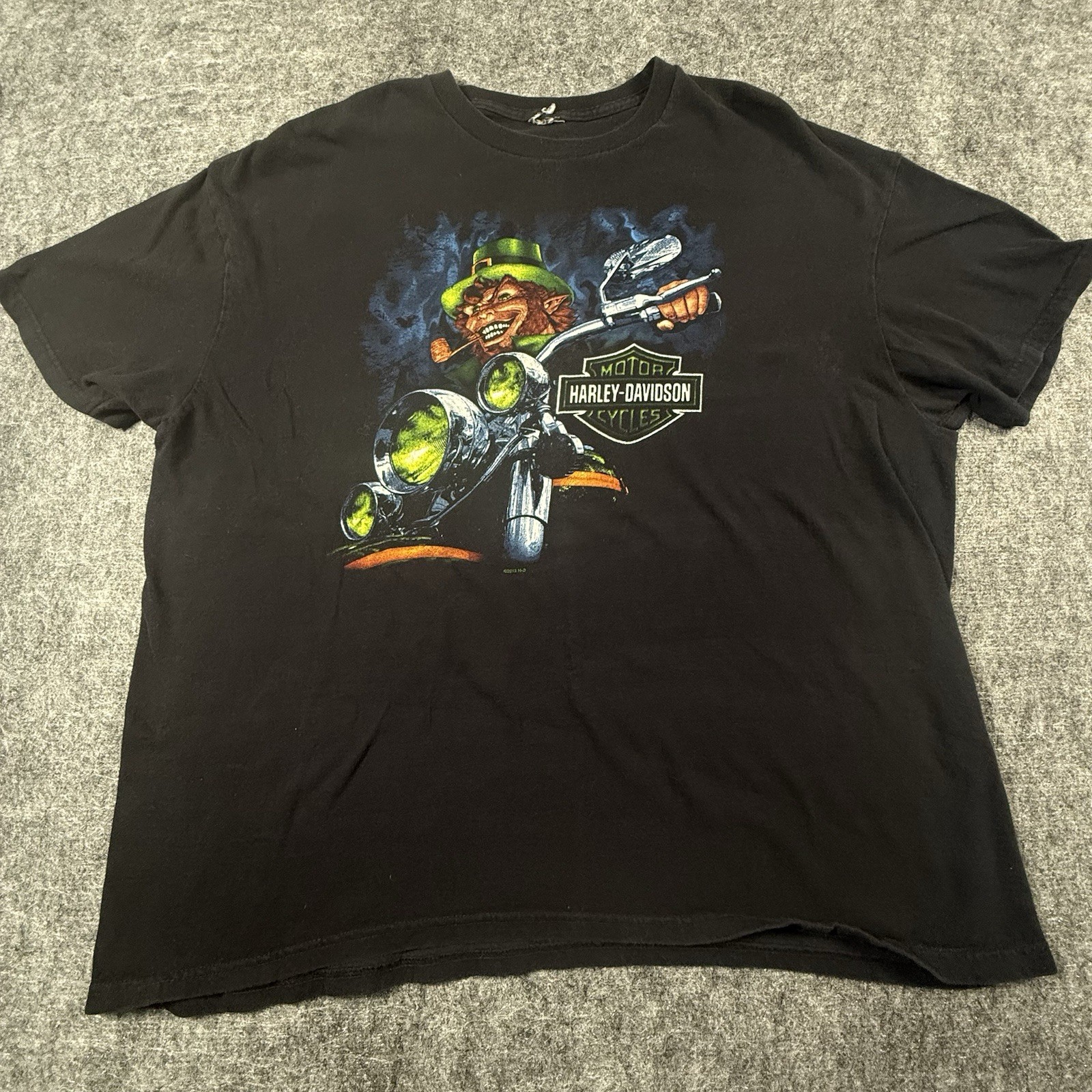 Harley Davidson T Shirt Mens XL Black Leprechaun Dublin Ireland St Patricks 2012 Harley Davidson T Shirt Mens XL Black Leprechaun Dublin Ireland St Patricks 2012