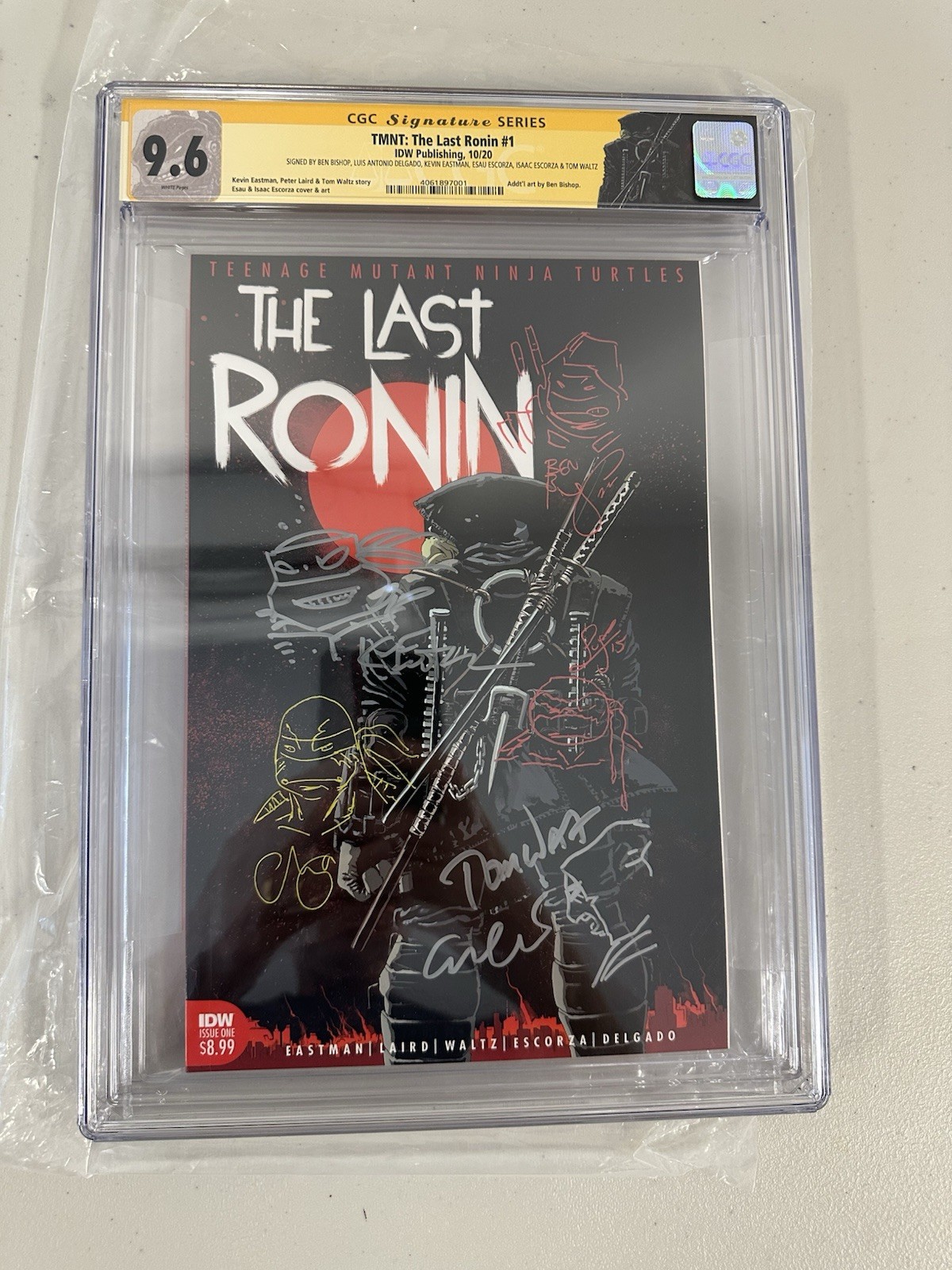 TMNT: THE LAST RONIN #1, CGC 9.8, SS, SIGNED & SKETCHED KEVIN EASTMAN, IDW TMNT: THE LAST RONIN #1, CGC 9.8, SS, SIGNED & SKETCHED KEVIN EASTMAN, IDW