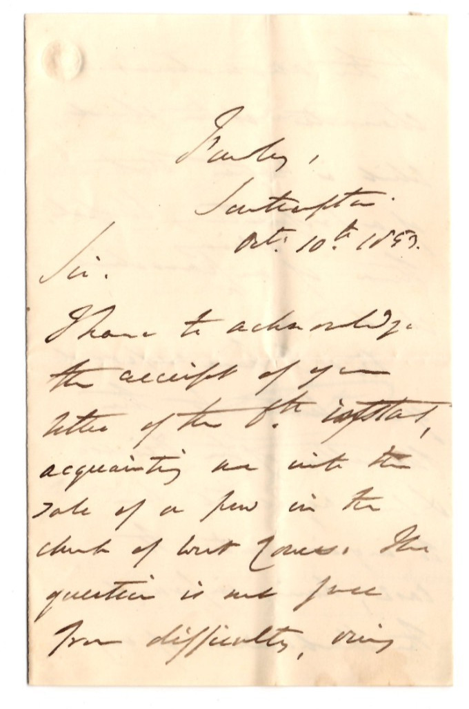 Charles Sumner Signed Letter 1853 / Autograph Archbishop Canterbury