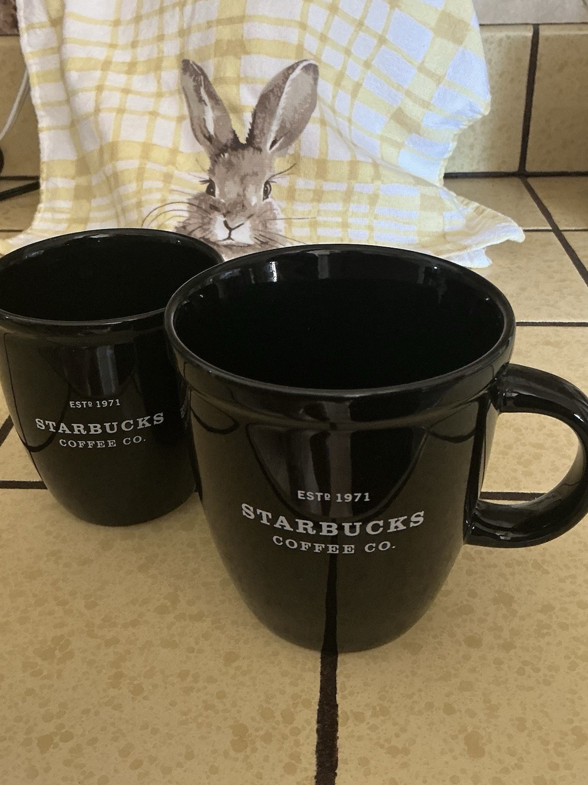 2 Starbucks Black Barista Mugs 2002
