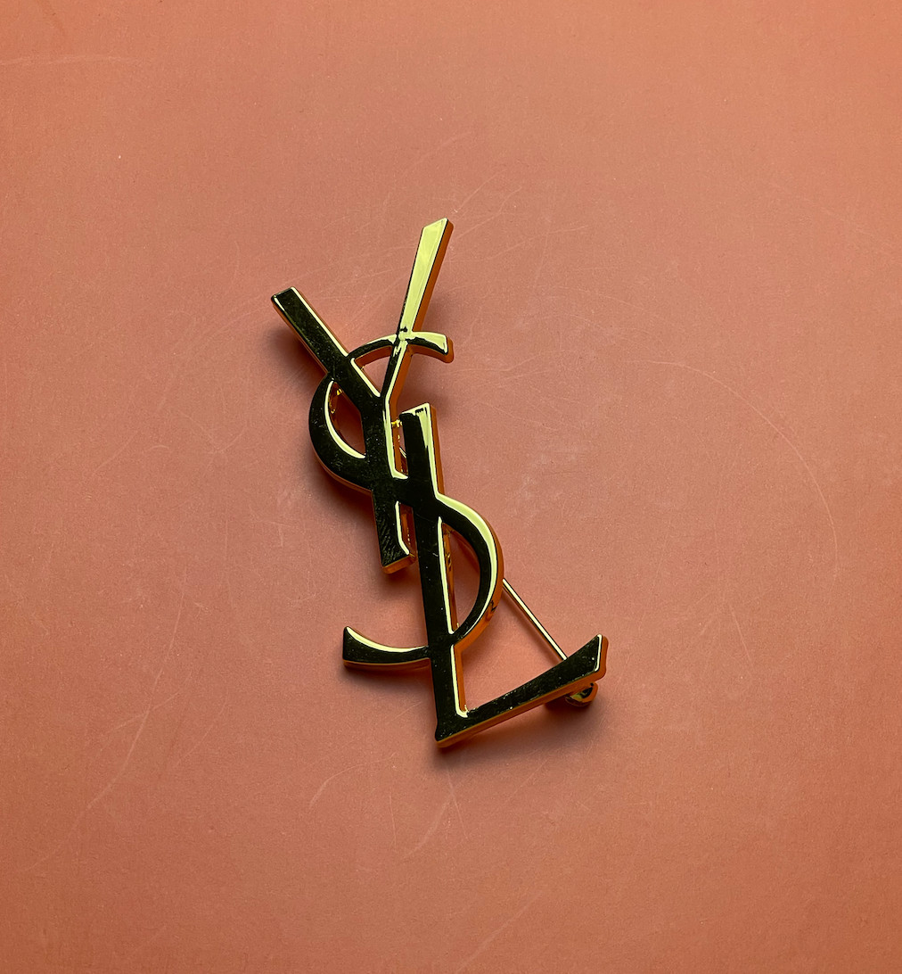 Gold Yves Saint Laurent With Big Logo