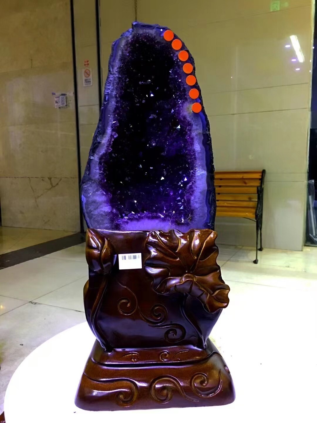 34.17LB Large Natural Amethyst Geode Cathedral Crystal Cluster Specimen Healing