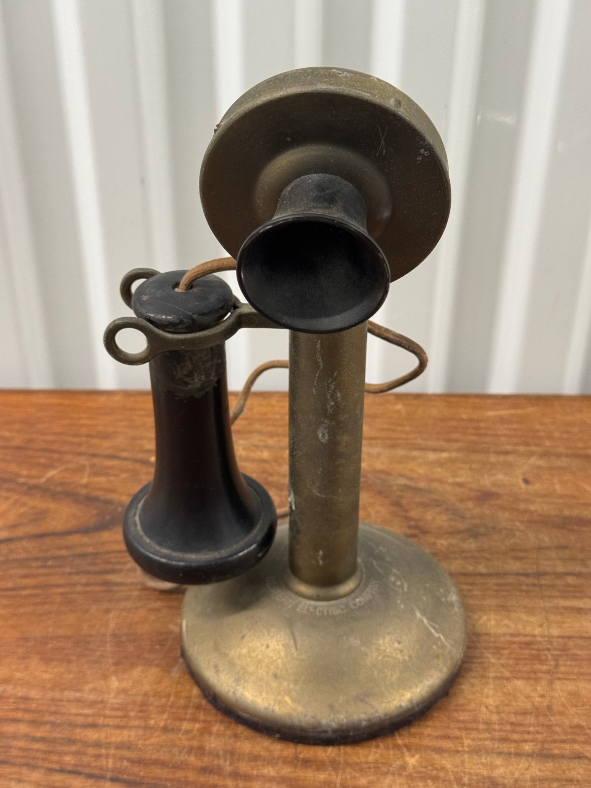 Antique Brass Original 1913 Pat. Western Electric Candlestick Telephone