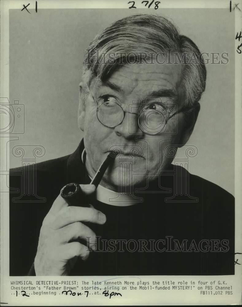 1982 Press Photo Kenneth More stars in G.K Chesterton\'s \ 1982 Press Photo Kenneth More stars in G.K Chesterton\'s \