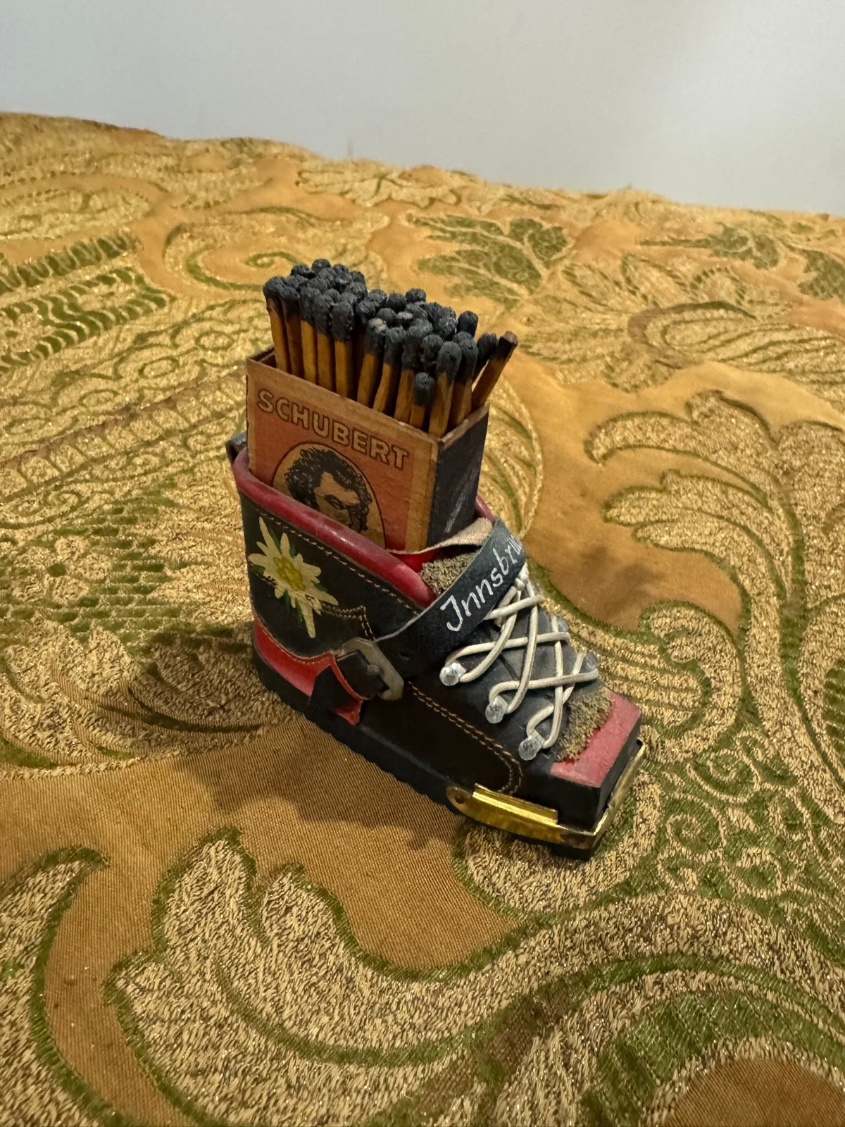Vintage Innsbruck Souvenir Ski Boot Match Holder Vintage Innsbruck Souvenir Ski Boot Match Holder