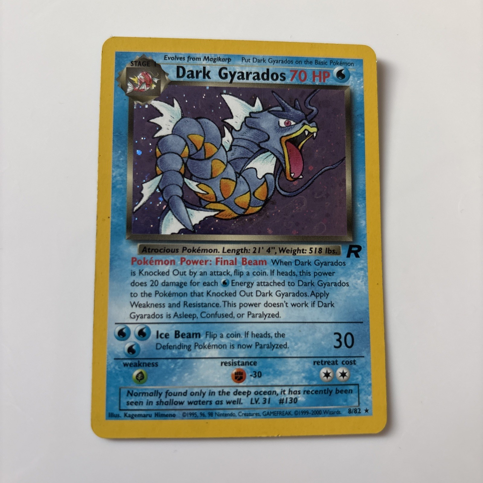 WOTC 2000 Pokemon TCG Team Rocket Dark Gyarados Holo Rare 8/82 70 HP English