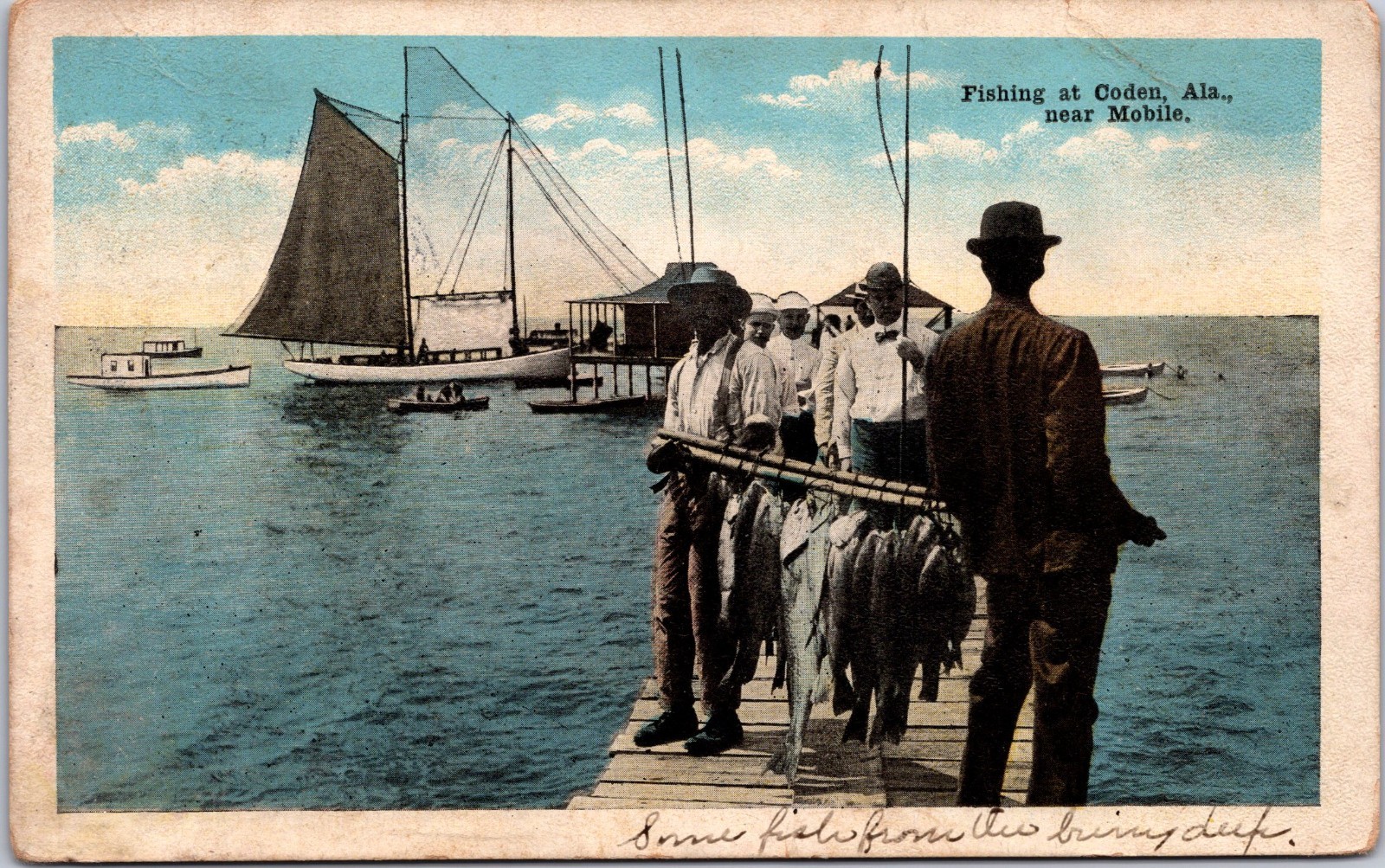 PC2581 AL Alabama Coden Fishing Dock Scene Mobile County Postcard PC2581 AL Alabama Coden Fishing Dock Scene Mobile County Postcard