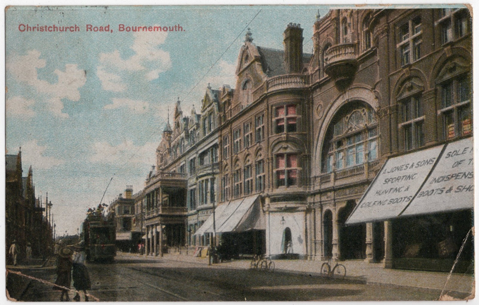 Antique 1907 Christchurch Road Bournemouth England Tuck Oilette Postcard Posted