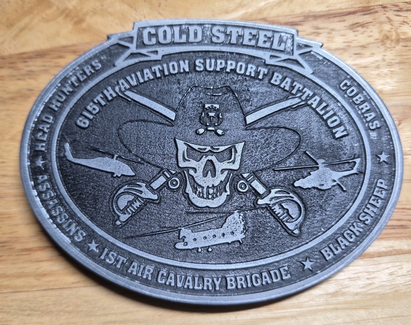US Army 615th ASB Aviation Support Battalion, 1st Air Cavalry Belt Buckle