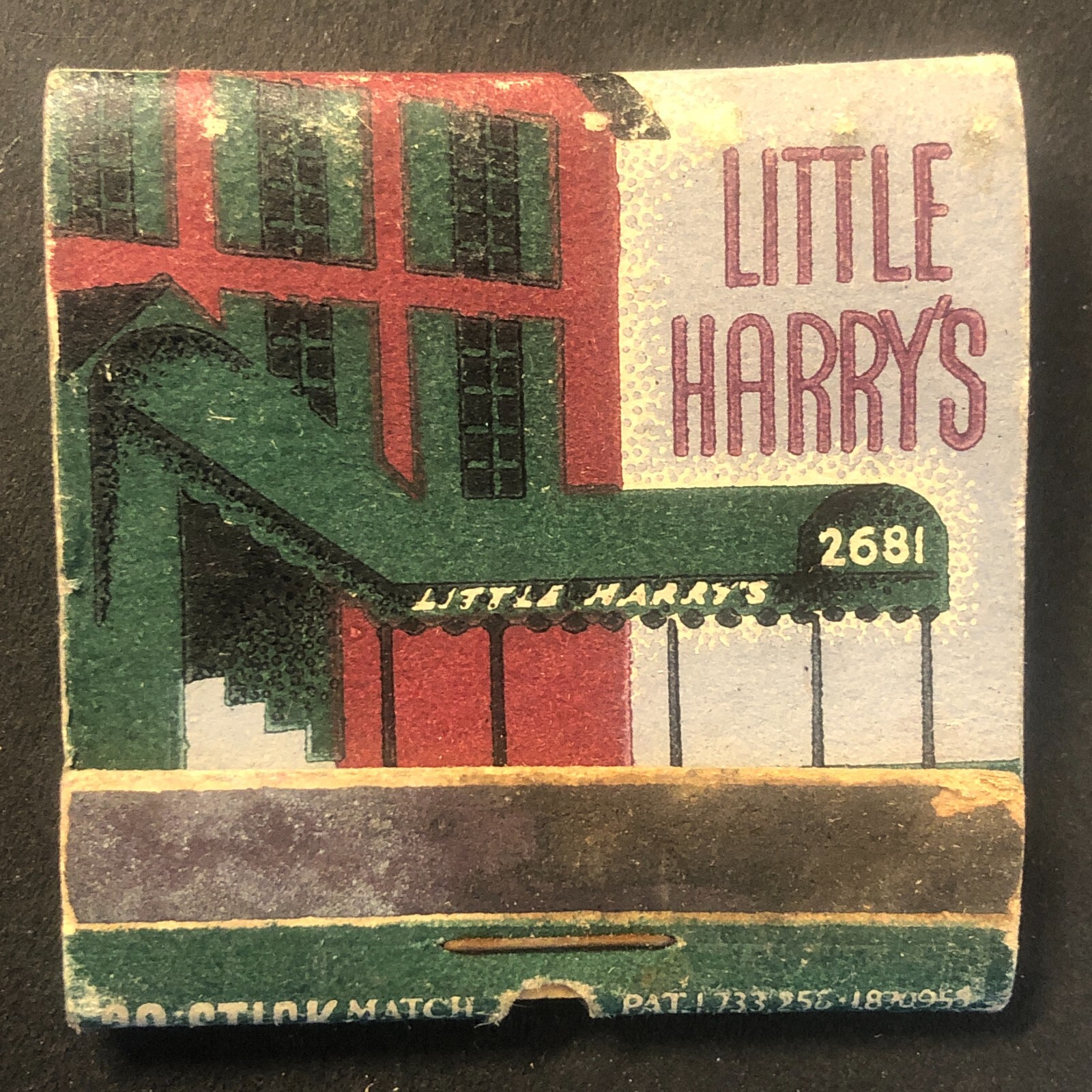 Little Harry\'s Restaurant Detroit Vintage Full Matchbook c1930\'s-40\'s Scarce