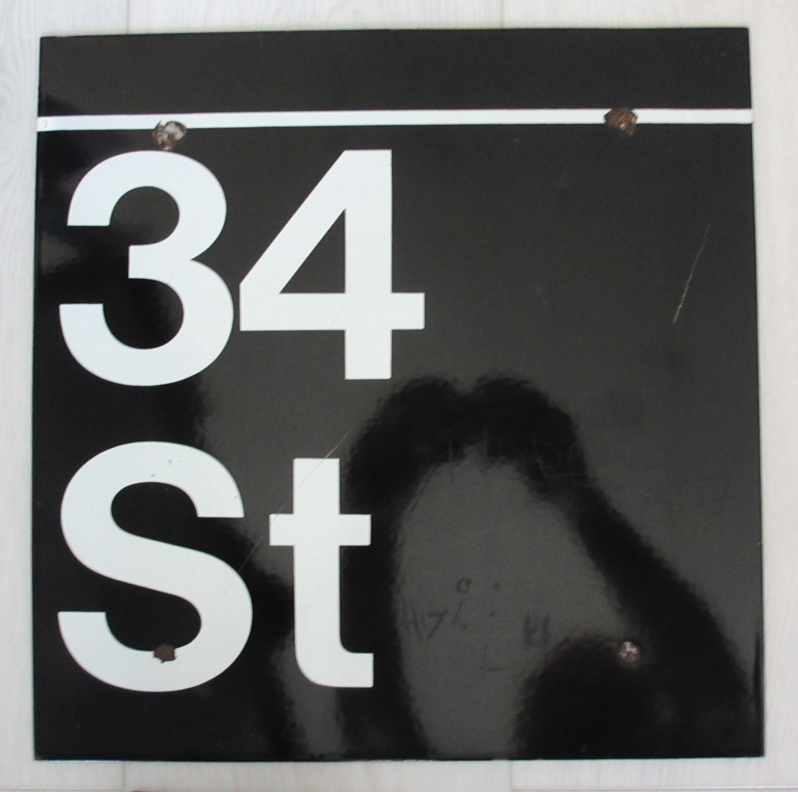 Retired New York Subway Train Station Metal Sign 34th Street Manhattan NYC