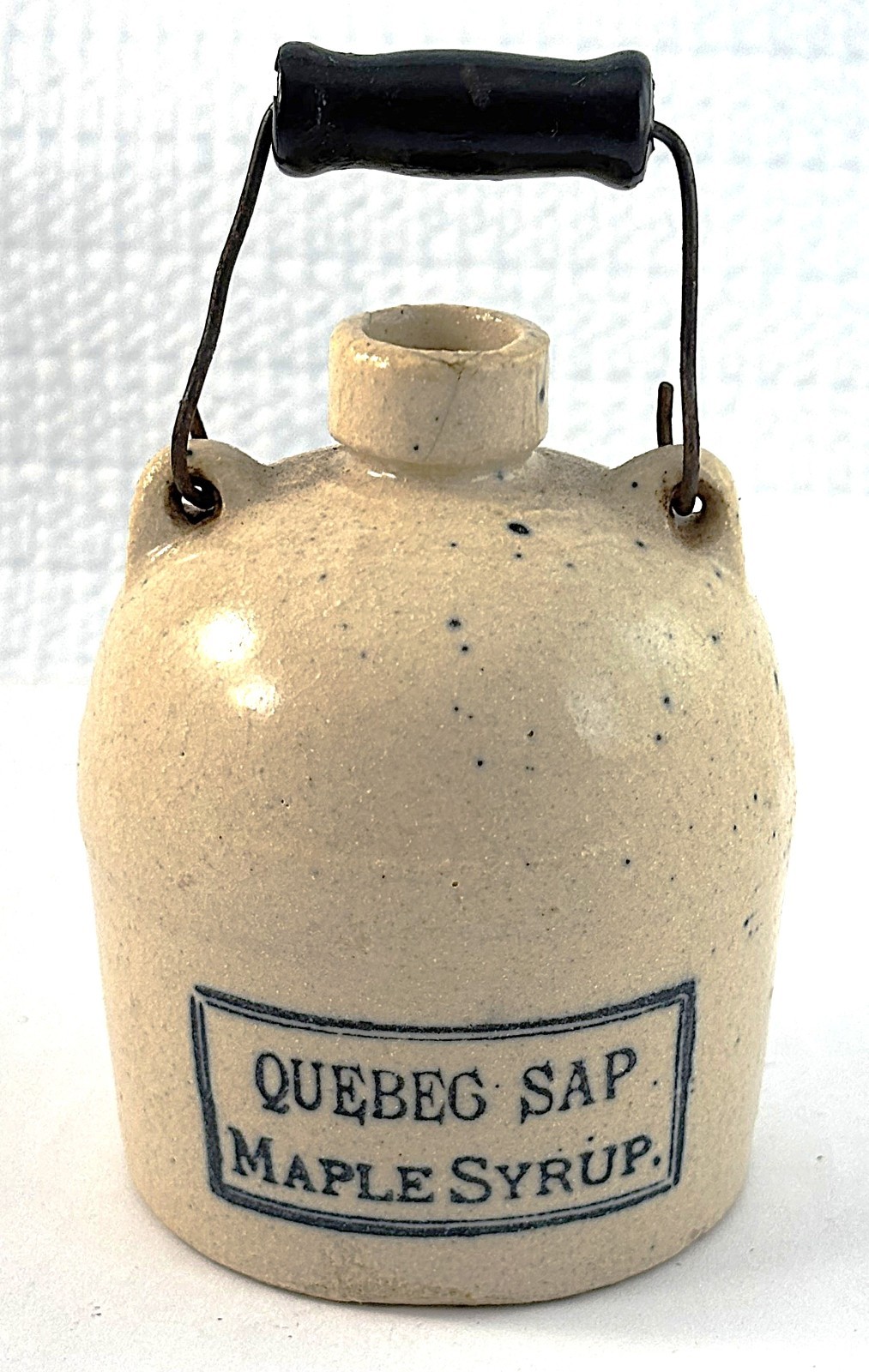 Antique Stoneware Miniature Quebec Sap Maple Syrup Advertising Jug c. 1900
