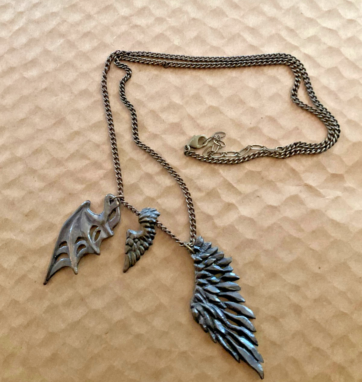 Studio Hibernacula Necklace 3 Wings Fallen Angel, Nocturne, Little Angel Wings Studio Hibernacula Necklace 3 Wings Fallen Angel, Nocturne, Little Angel Wings