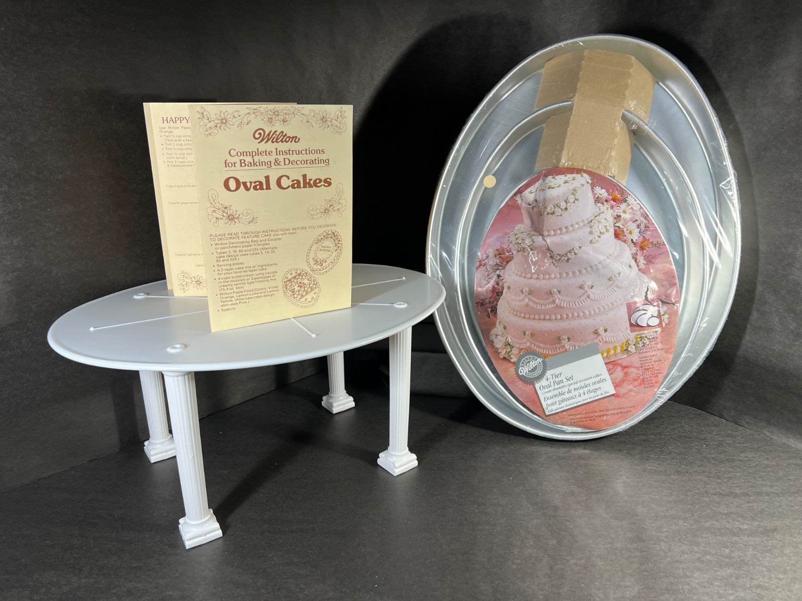 Wilton Oval Cake 4 Pan Set, Separator Plate, COMPLETE Instruct 502-2130 302-2132 Wilton Oval Cake 4 Pan Set, Separator Plate, COMPLETE Instruct 502-2130 302-2132