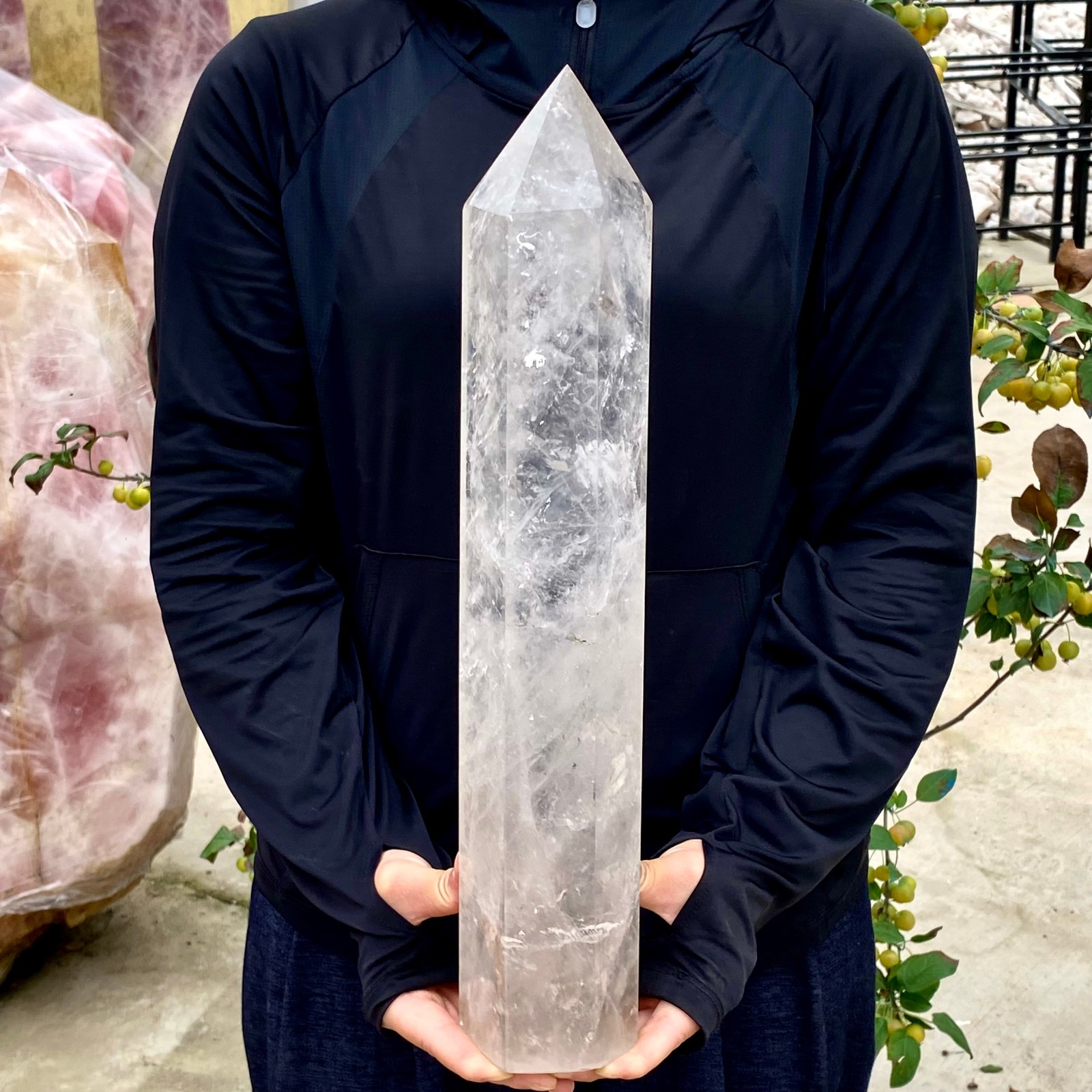 10.54LB Large Natural Clear White Crystal Obelisk Transparent Quartz Energy