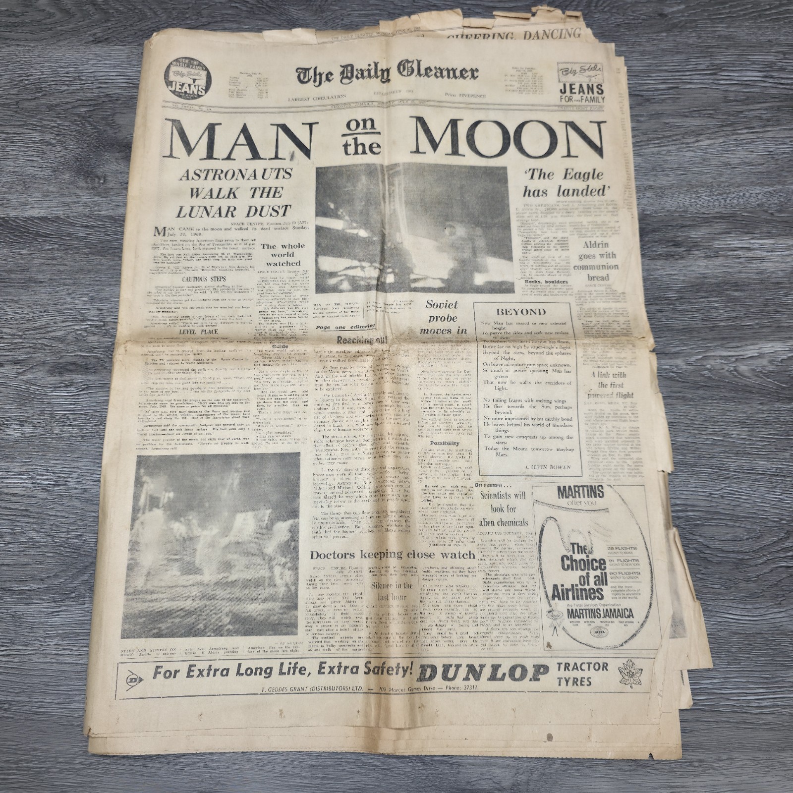 Rare - The Daily Gleaner Newspaper Kingston, Jamaica - \