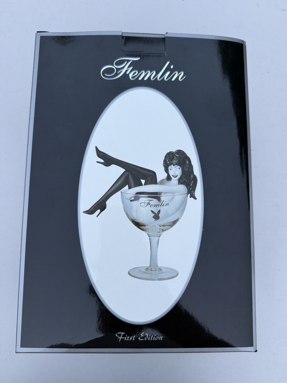 Playboy 2002 FEMLIN IN CHAMPAGNE GLASS Figurine Statue in Box Leroy Neiman #1
