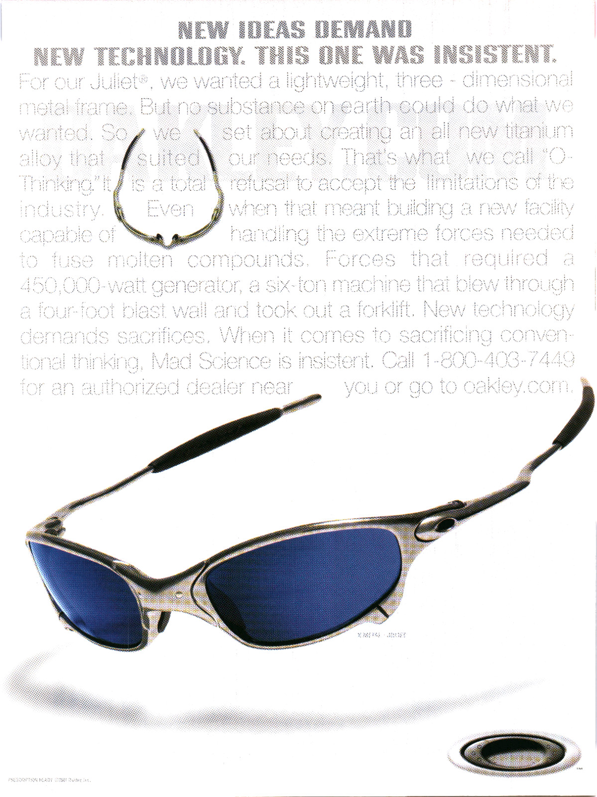 Oakley 2001 X-Metal Juliet Sunglasses Vintage Print Ad Fashion Art Decor VTG Oakley 2001 X-Metal Juliet Sunglasses Vintage Print Ad Fashion Art Decor VTG