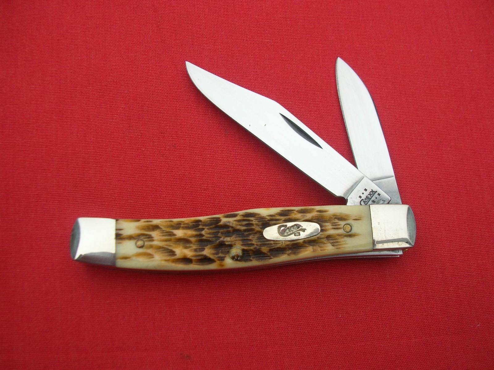 CASE XX 62032 2 BLADE STOCKMAN AMBER JIG  BONE HANDLES 2003 KNIFE