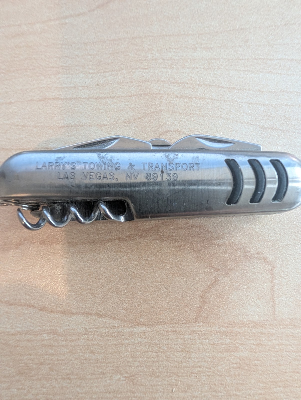 Vintage Larry's Towing Las Vegas NV Advertising Pocket Knife Multi Tool