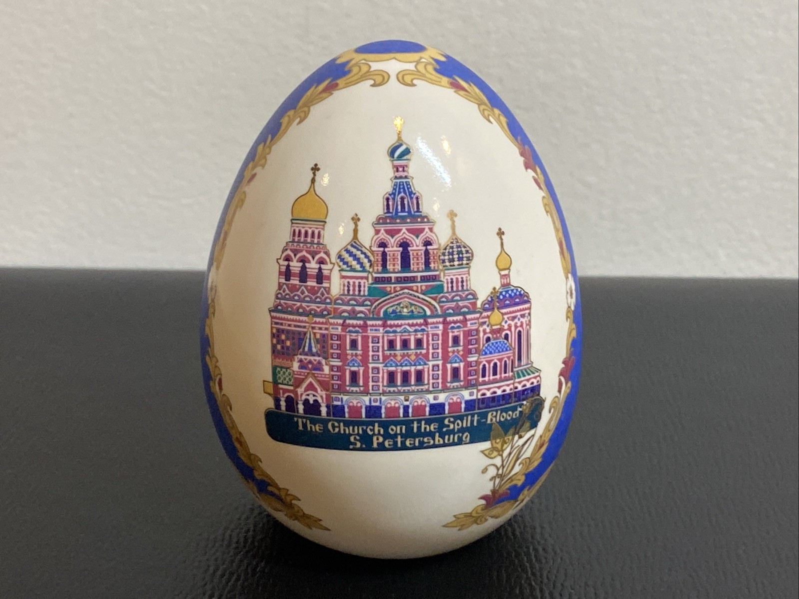 Vintage Russian Decorative Egg The Church of the Split Blood S. Petersburg 3”