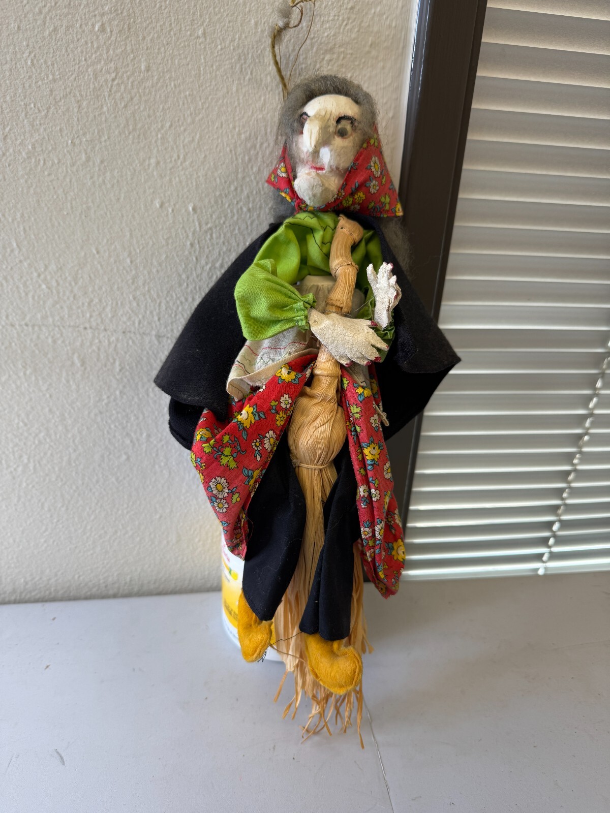 Vintage Kitchen Witch 13” Flying With Broom - Has String For Hanging Vintage Kitchen Witch 13” Flying With Broom - Has String For Hanging