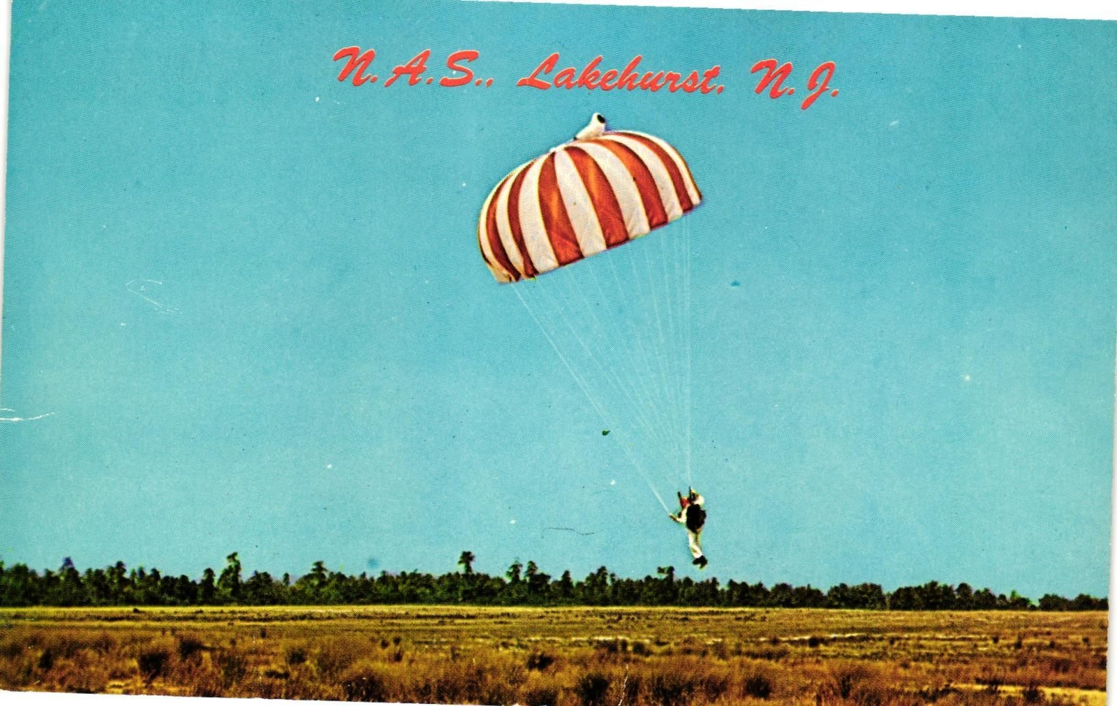 Vintage Postcard- Parachute Jumper, U.S.N.A.S. Lakehurst, NJ. 1960s Vintage Postcard- Parachute Jumper, U.S.N.A.S. Lakehurst, NJ. 1960s