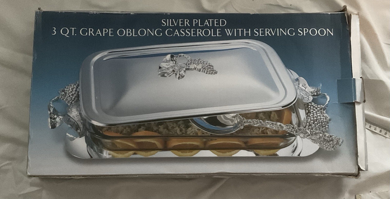 Vintage Godinger Serving Dish Silver Plated 3 QT Grape Casserole Set New in Box Vintage Godinger Serving Dish Silver Plated 3 QT Grape Casserole Set New in Box