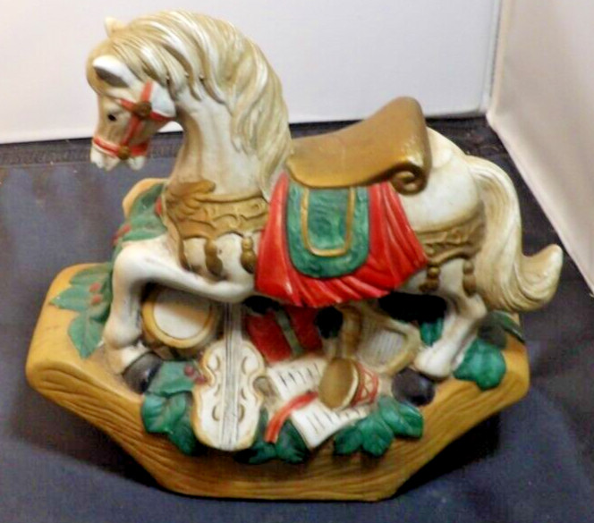 Ceramic Rocking Horse-Christmas-Musical Theme