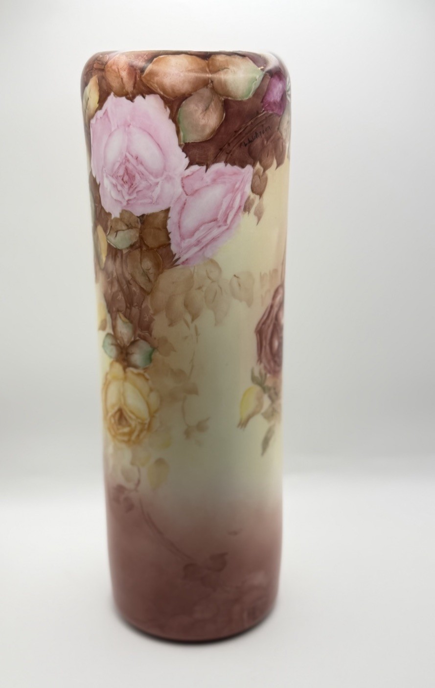 ANTIQUE PORCELAIN VASE ROSES FLOWERS VIENNA AUSTRIA LRG 12” SIGNED JOHNSON ANTIQUE PORCELAIN VASE ROSES FLOWERS VIENNA AUSTRIA LRG 12” SIGNED JOHNSON