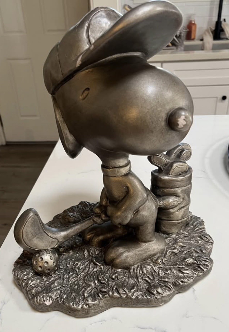 Vintage Austin Sculpture Peanuts Snoopy Statue Golf Tee Off Display Made In USA