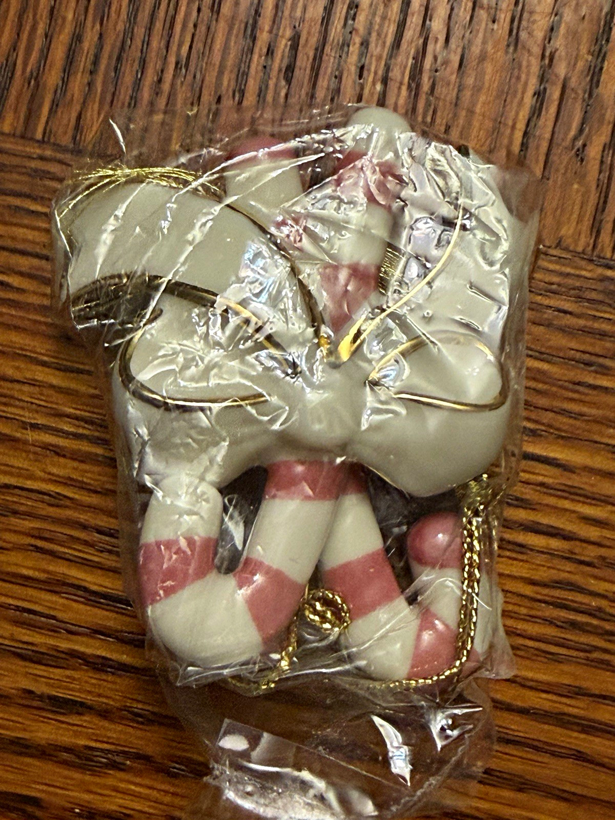 Lenox Porcelain Candy Cane Ornament Pink White Gold Tassel Striped 2006