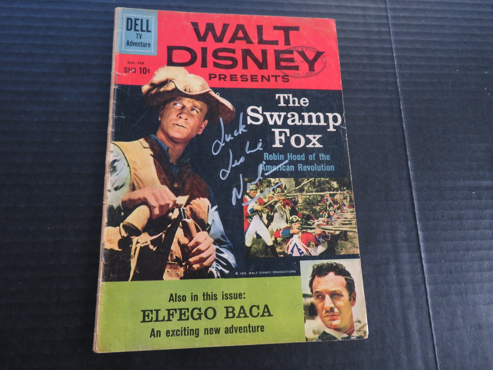 Vintage LESLIE NIELSEN 1960 The Swamp Fox & Elfego Baca Comic SIGNED