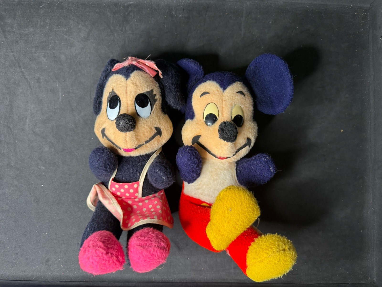 Vintage 1972-1974 Walt Disney Mickey & Minnie Mouse Plush Pair Stuffed Toys
