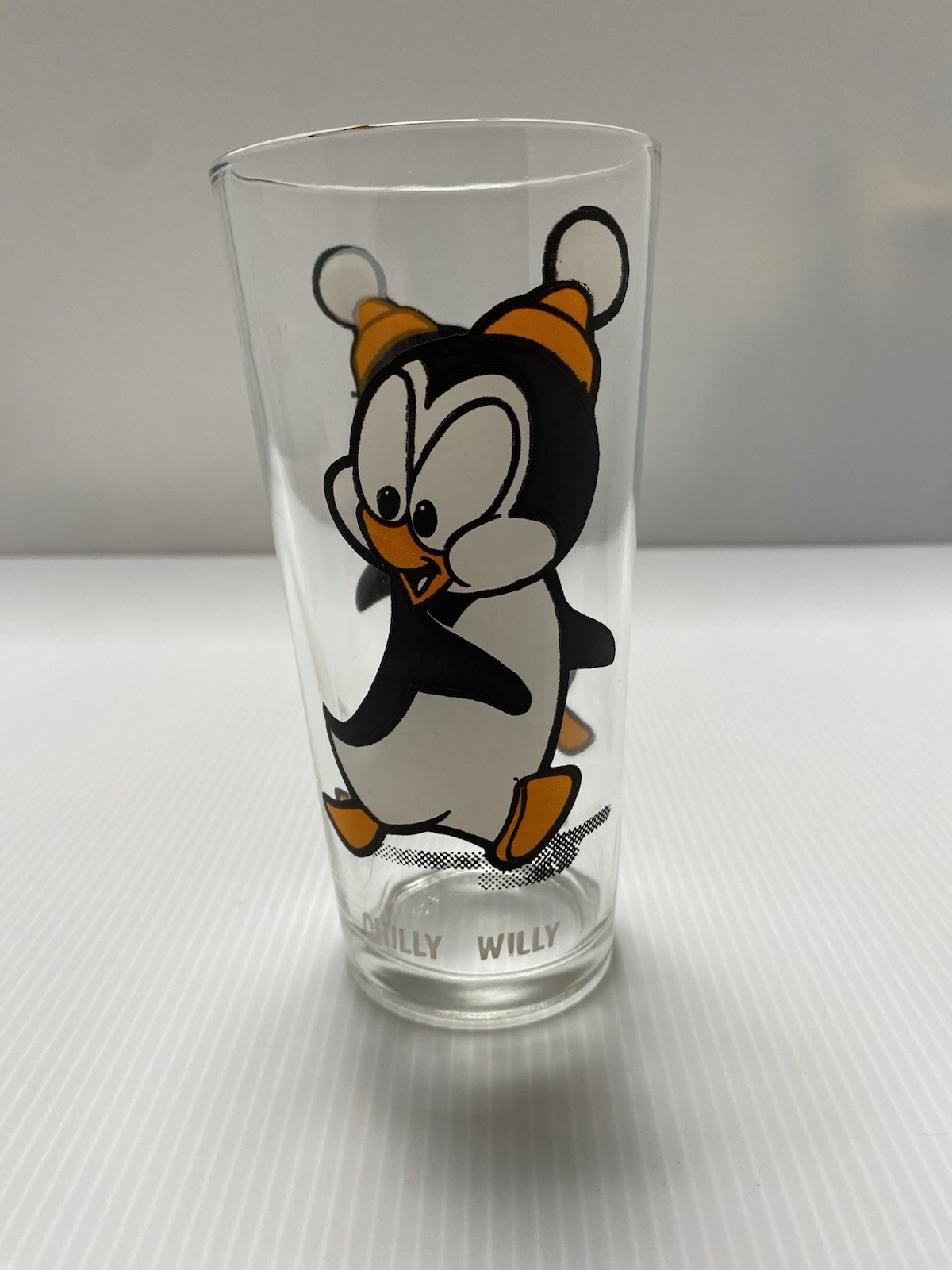 Vintage 1973 Pepsi collector series Chilly Willy glass  Walter Lantz character ￼