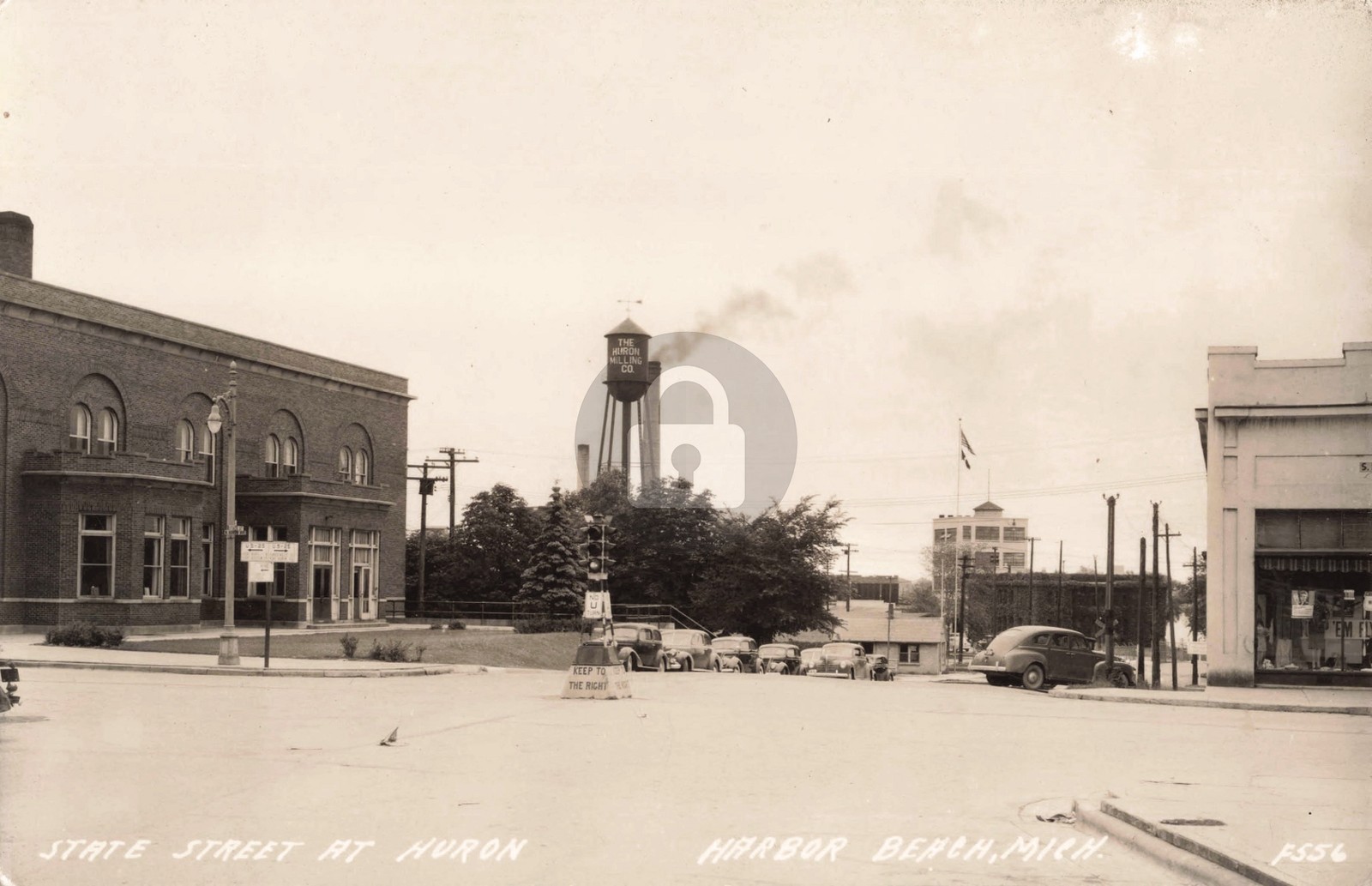 Street View State St., Huron, Harbor Beach MI Michigan RPPC Photo Postcard COPY
