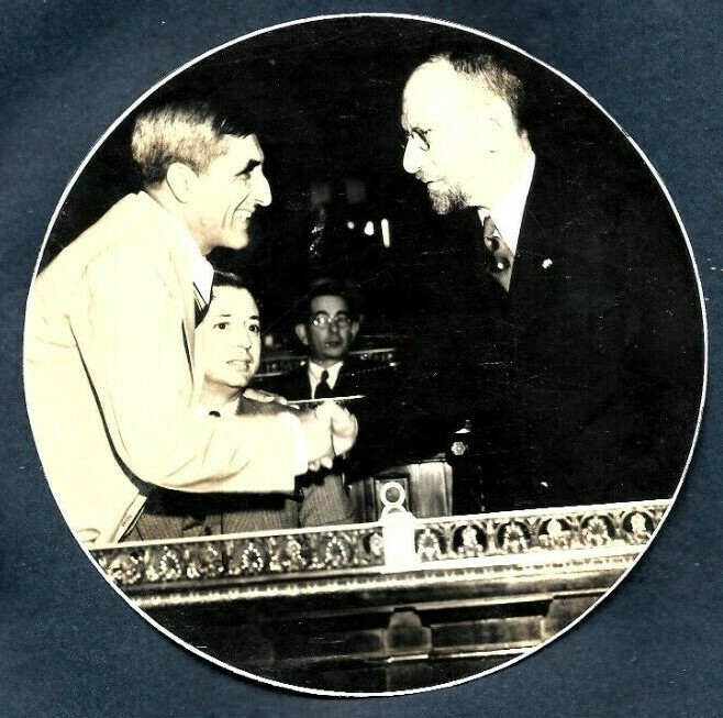 EX CUBAN PRESIDENT MARIO GARCIA MENOCAL & FRIEND CUBA 1940 ORIG VTG Photo Y 139
