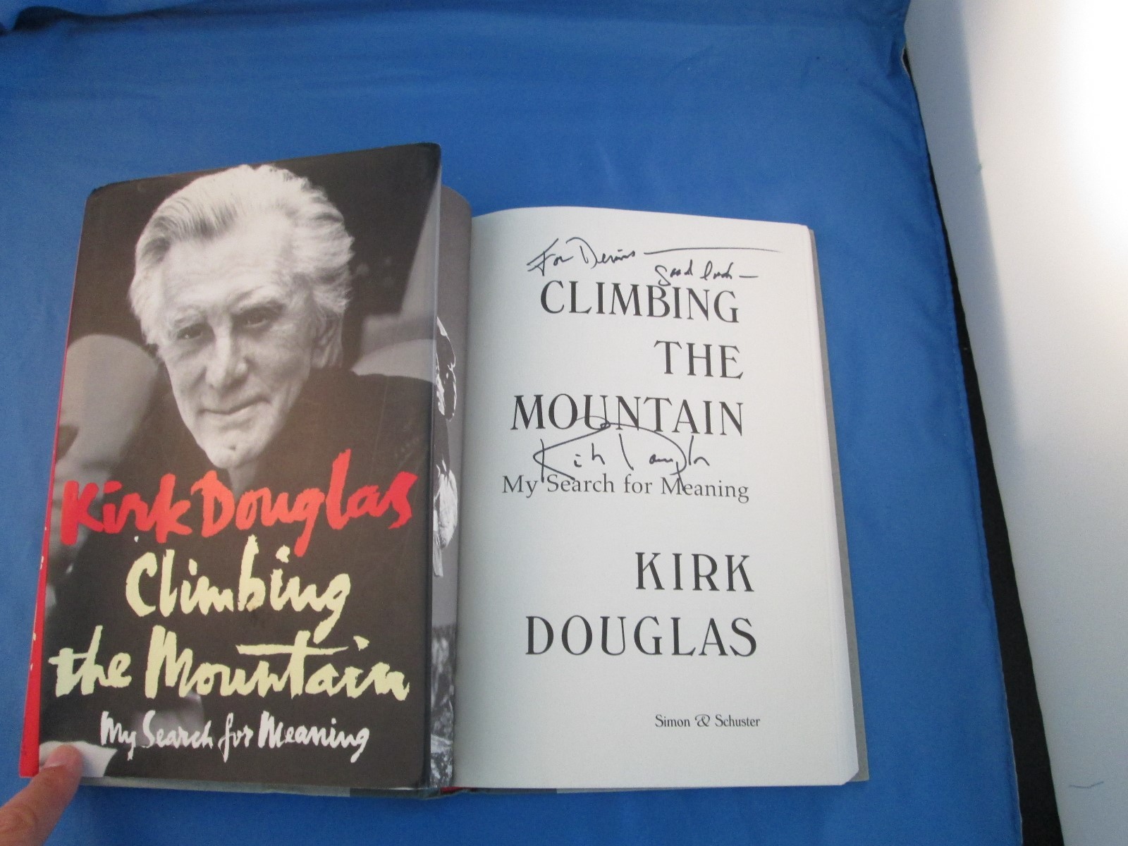 Kirk Douglas Signed Book Climbing The Mountain BSC COA Autograph Gladiator 