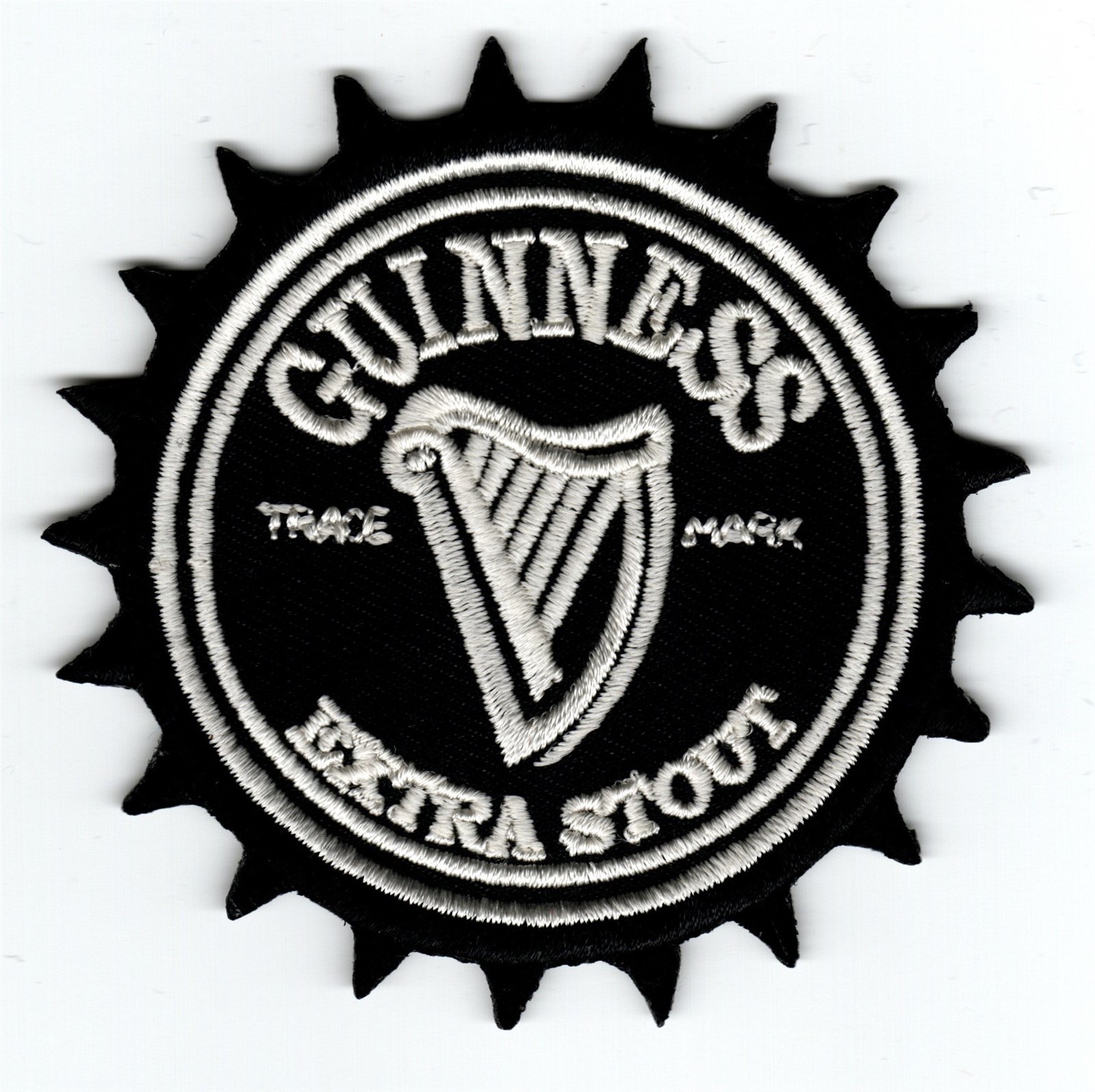 Guinness Extra Stout Ale Lager Beer Embroidered Iron On Patch *NOS* #194