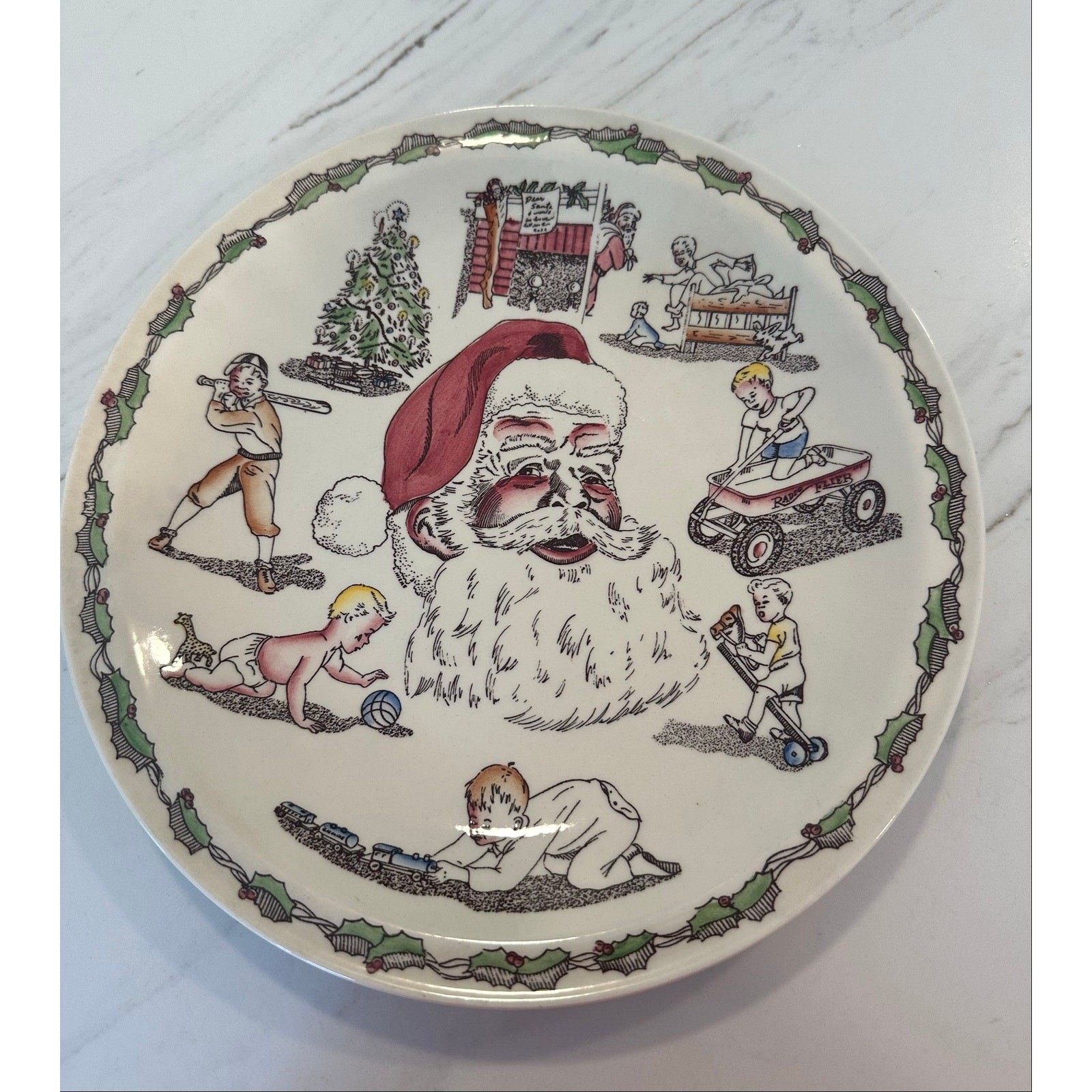 Vintage Vernon Kilns Santa Claus Christmas Plate 10.25